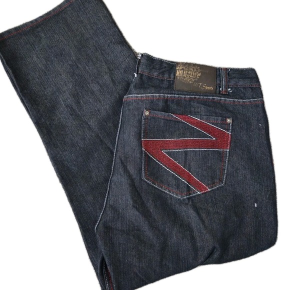 UT Sports Other - Vintage Skater Wide Leg Jeans 46x32 UT Sports Dark Wash Baggy Embroidered Y2K